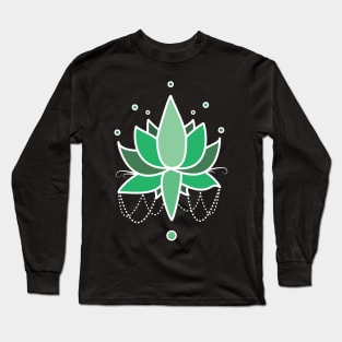 Green lotus flower Long Sleeve T-Shirt